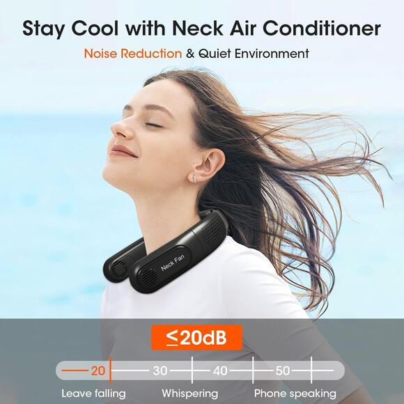 🔥Rechargeable 4 Turbo 6000mAh Portable Neck Fan 360 Cooling 3 Speed BNWT🔥 - Picture 4 of 6